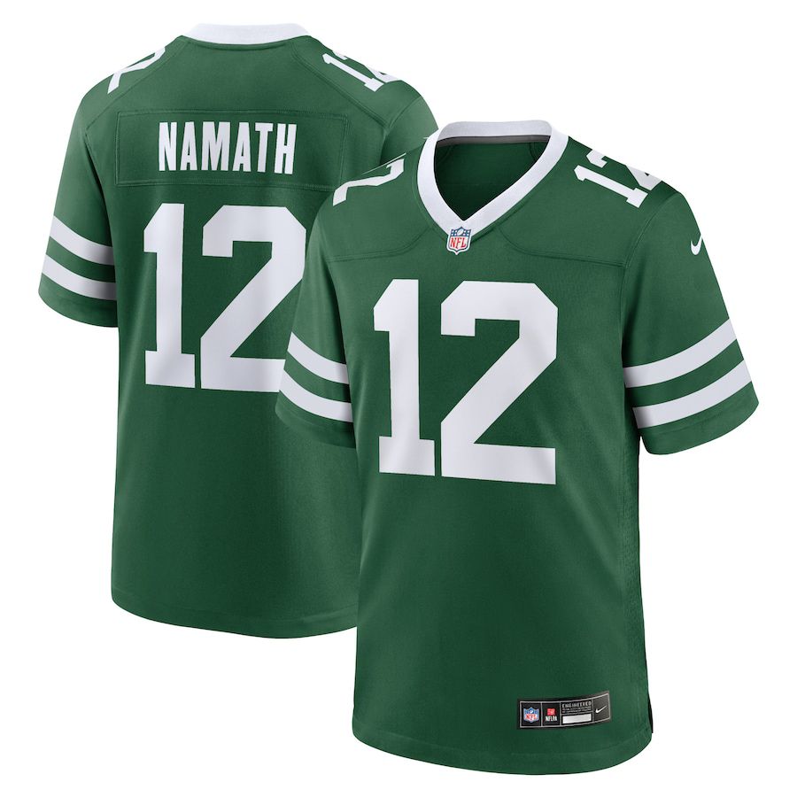Men New York Jets #12 Joe Namath Nike Legacy Green Game NFL Jersey->new york jets->NFL Jersey